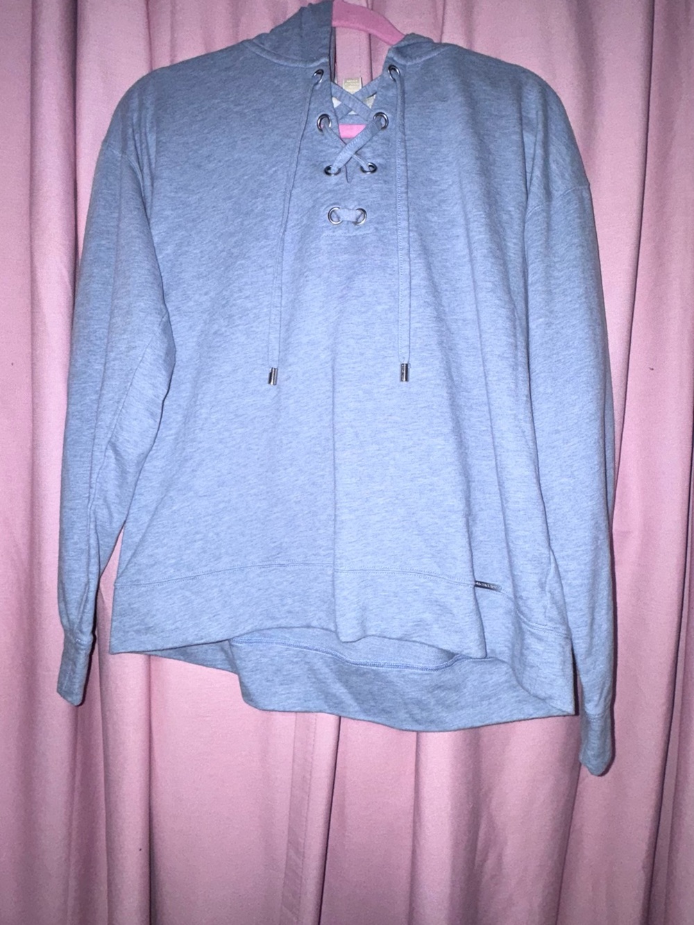Michael Kors Light Blue Lace-Up Hoodie